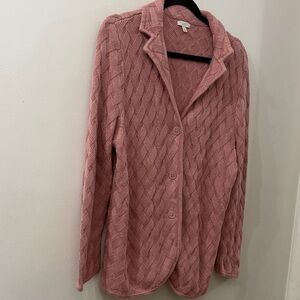 Talbots Pink Cable Knit Cardigan